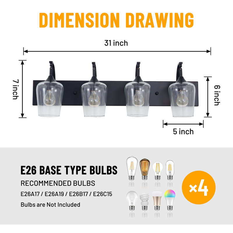 4 - Light Dimmable Vanity Light