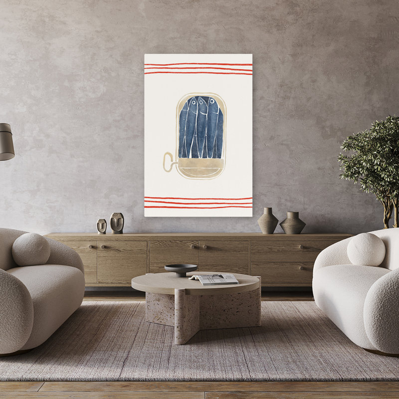 Sardines - art de poisson de cuisine, H 48 po x l 32 po
