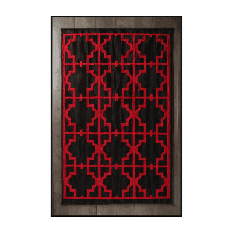 Tapis brun treillis lavable à la machine, Rectangulaire 2 pi x 3 pi