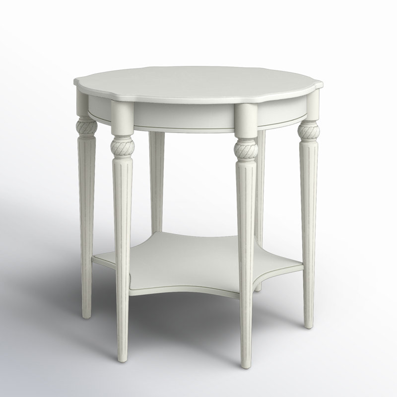 Bainbridge Round Side Table, Cottage White