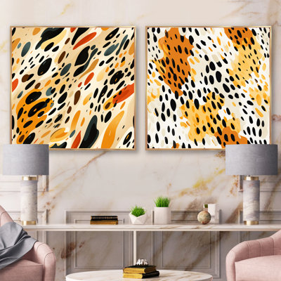 Louann - Ensemble de 2 collages carrés abstraits