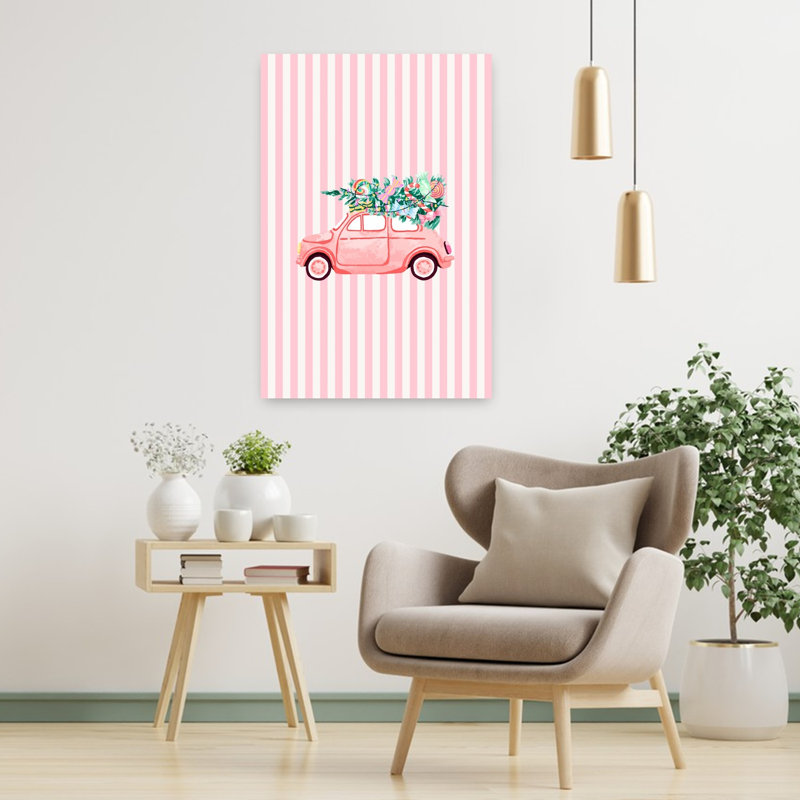 «Sweet Holiday Ride», impression d'art rétro de paysage d'hiver de Noël fantaisiste rétro, H 36 po x l 24 po