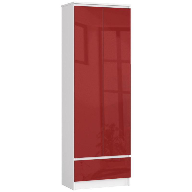 Alexsandria 180 cm H x 60 cm W Standard Bookcase, Red Gloss
