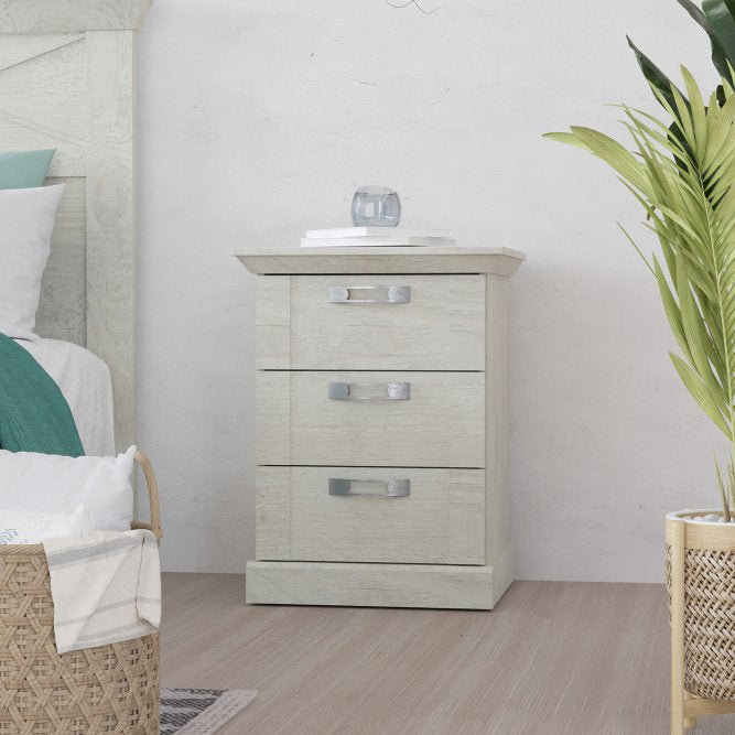Karev 50cm Tall Bedside Cabinet with 3 Drawers