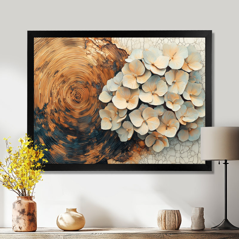 Muril - Floral Wall Art, Single Picture Framed Print, 30" H x 40" W, Black
