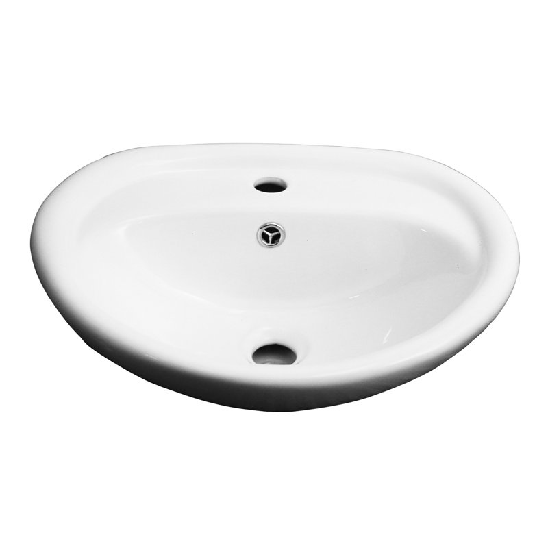 Barclay Ashley 15.25'' White Vitreous China Oval Bathroom Sink with Overflow, Single