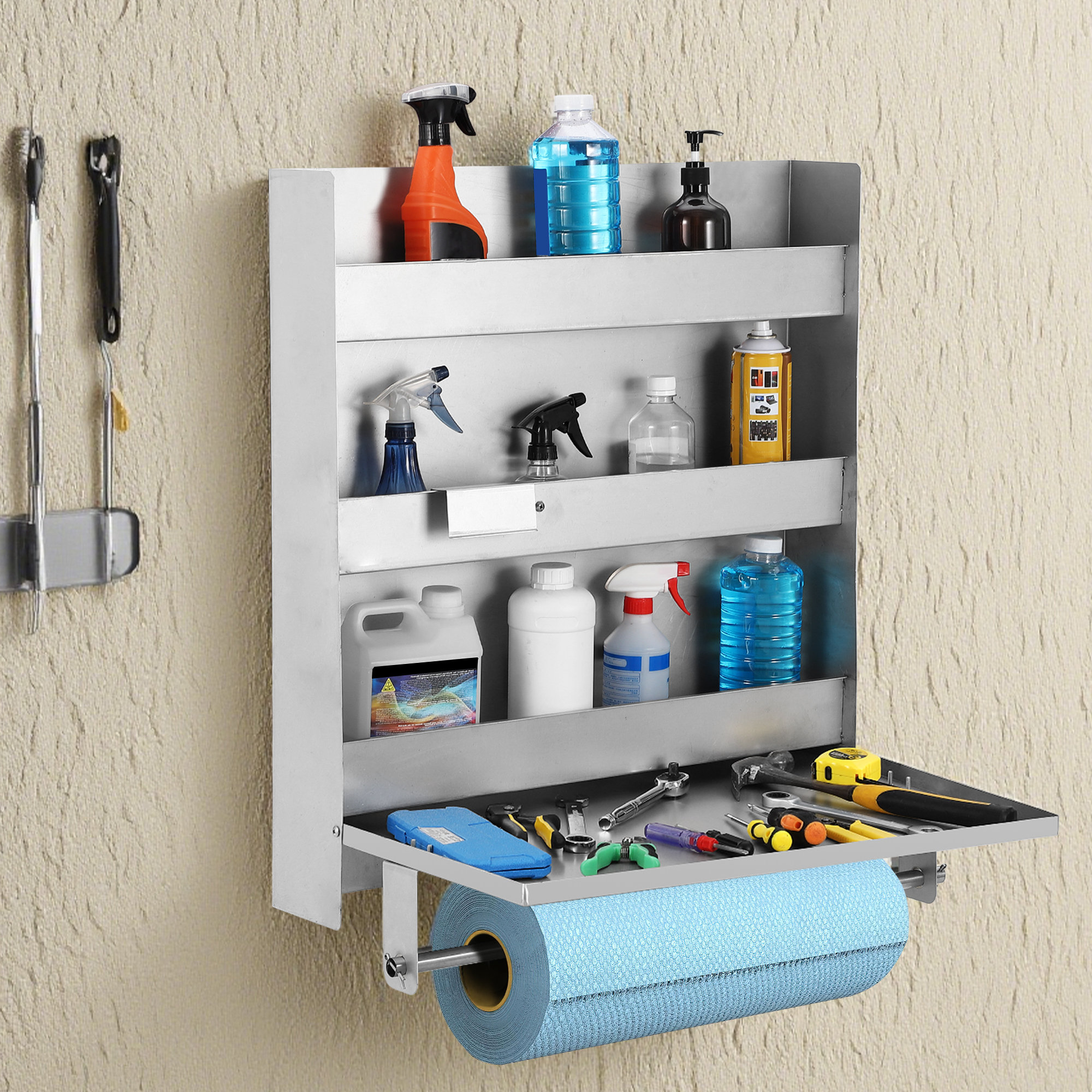 Work Tray 3 Stack Trent Austin Design® Silver Three-layer Work Station Storage Cabinet ...