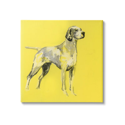 " Modern Dog On Yellow " by Cartissi on Canvas