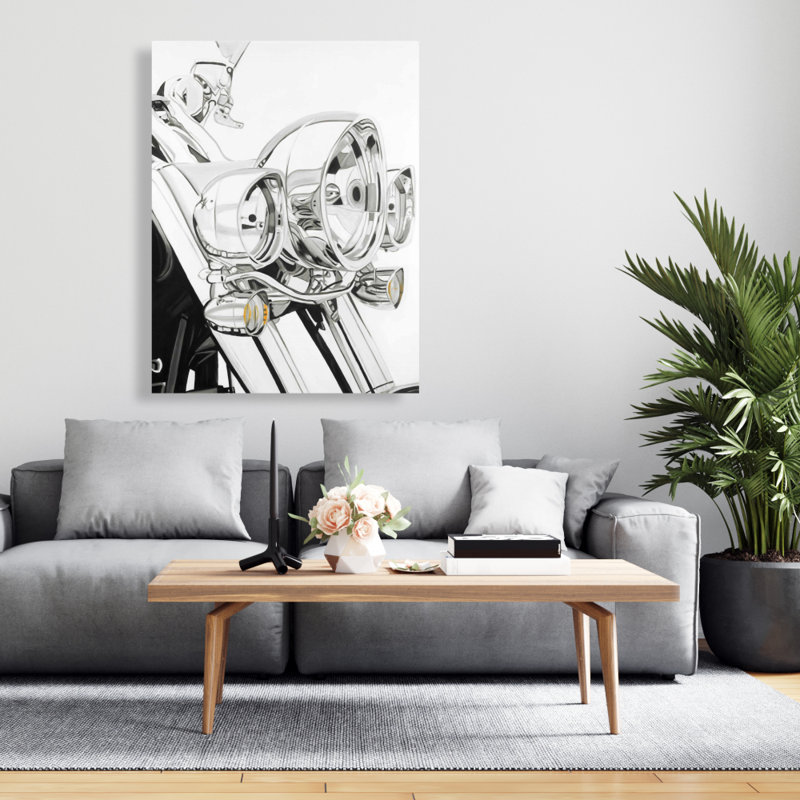 Motorcycle Light Canvas - Unique Transportation Bedroom Decor