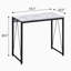 Bureau d'écriture antique blanc et noir 35,5 "avec base en métal