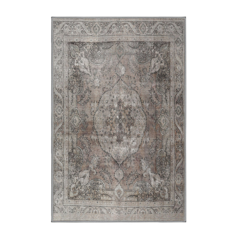 Tapis traditionnel beige / brun, Rectangle 5 pi x 7 pi