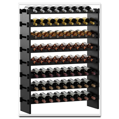 Étagère de rangement à 8 étages pour 7 bouteilles en bambou