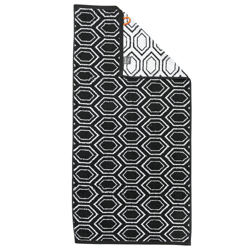 Faucett Midweight Jacquard Hand Towel, Black/White