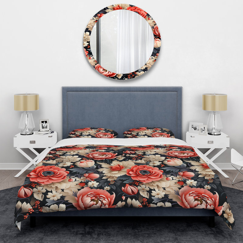 Ensemble de housse de couette à motif floral français à motif floral français II