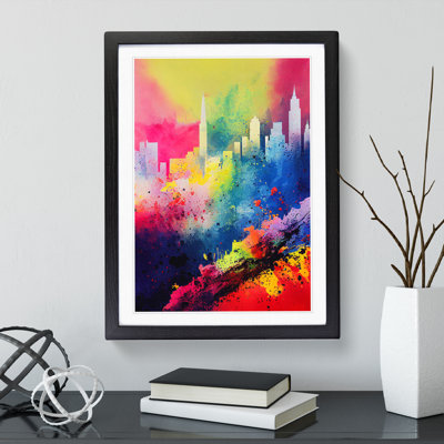 Splashed City Skyline No.2 - Framed Print