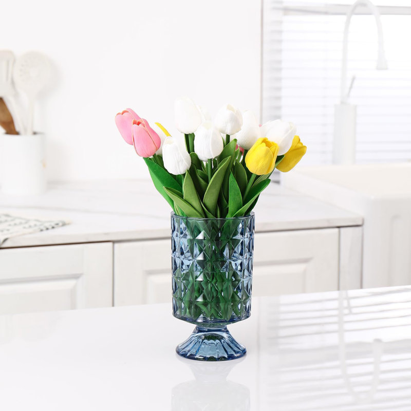 Glass Table Vase, Blue