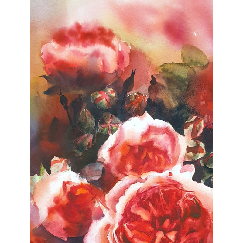 Floraison de fraîcheur | Aquarelle sur papier | Œuvre d'art par Puja Kumar