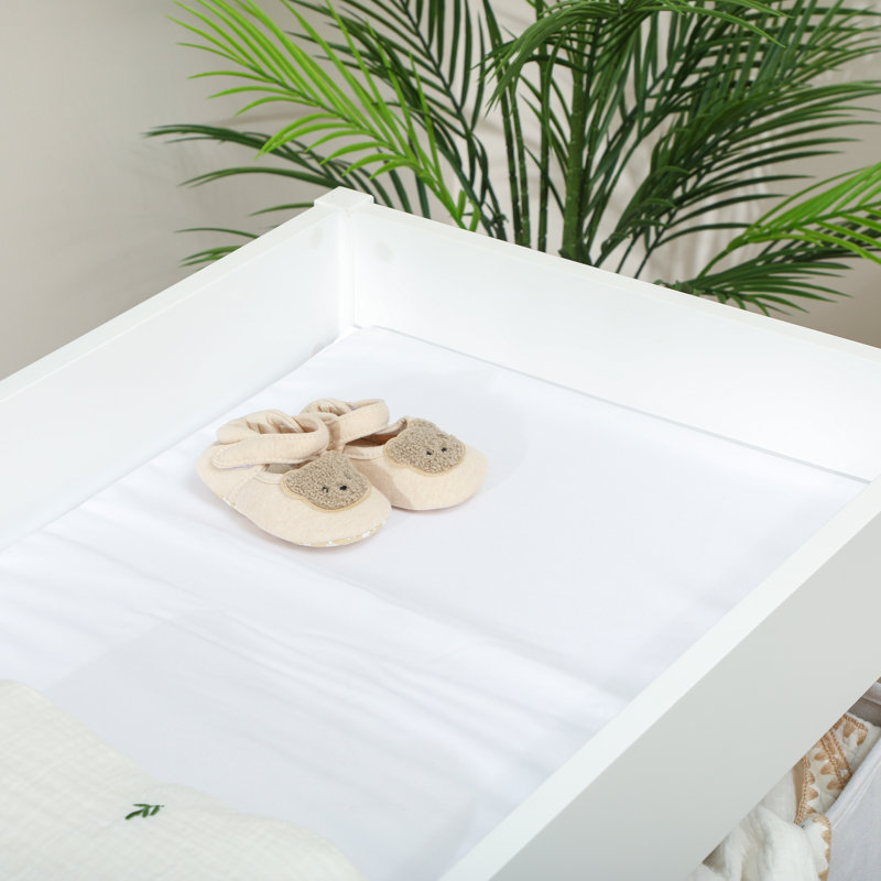 AIYAPLAY Baby Changing Unit with 4 Drawers, Diaper Changing Table, White