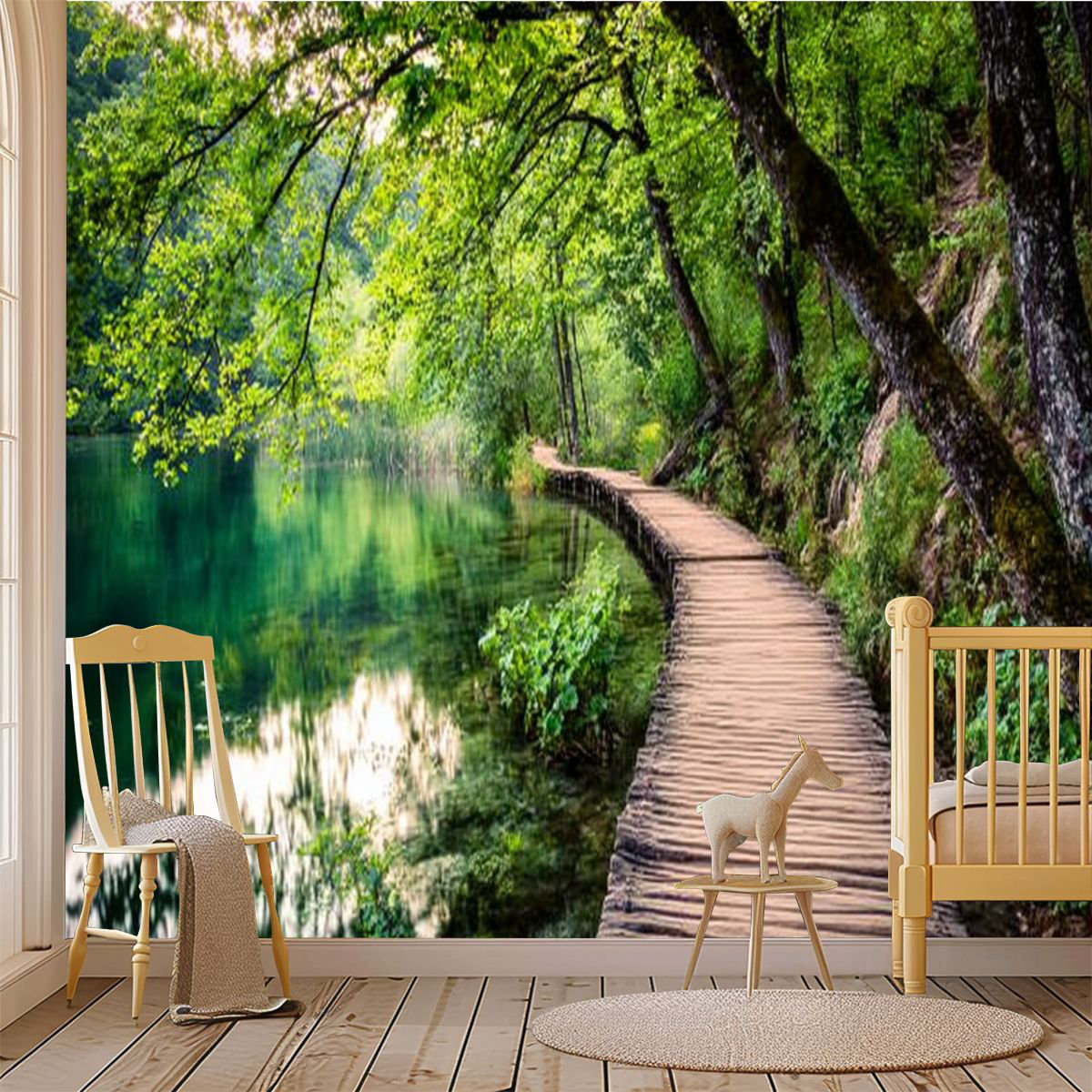Latitude Run® Peel and Stick Wallpaper Wall Mural Picturesque morning ...