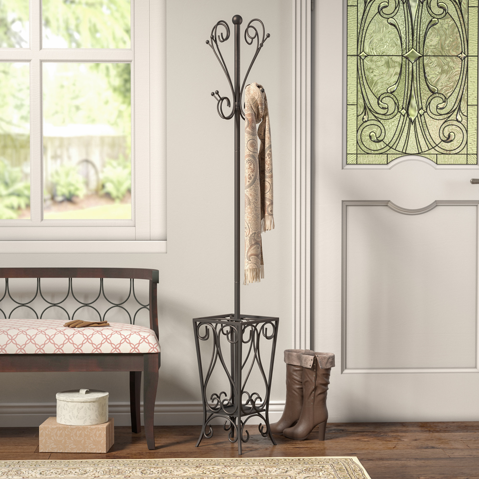 Charlton Home® Duhon Iron Freestanding Coat Rack & Reviews Wayfair