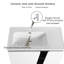 Meuble-lavabo mural 36 po avec lavabo simple et porte d'armoire à fermeture en douceur