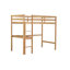 Lit simple mezzanine haut, lit mezzanine en bois d'hévéa avec barrière de sécurité, bureau intégré, échelle, blanc-668027465
