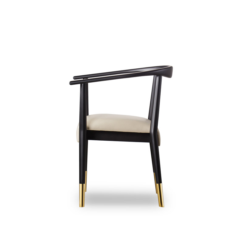 Upholstered Arm Chair, Matte Black