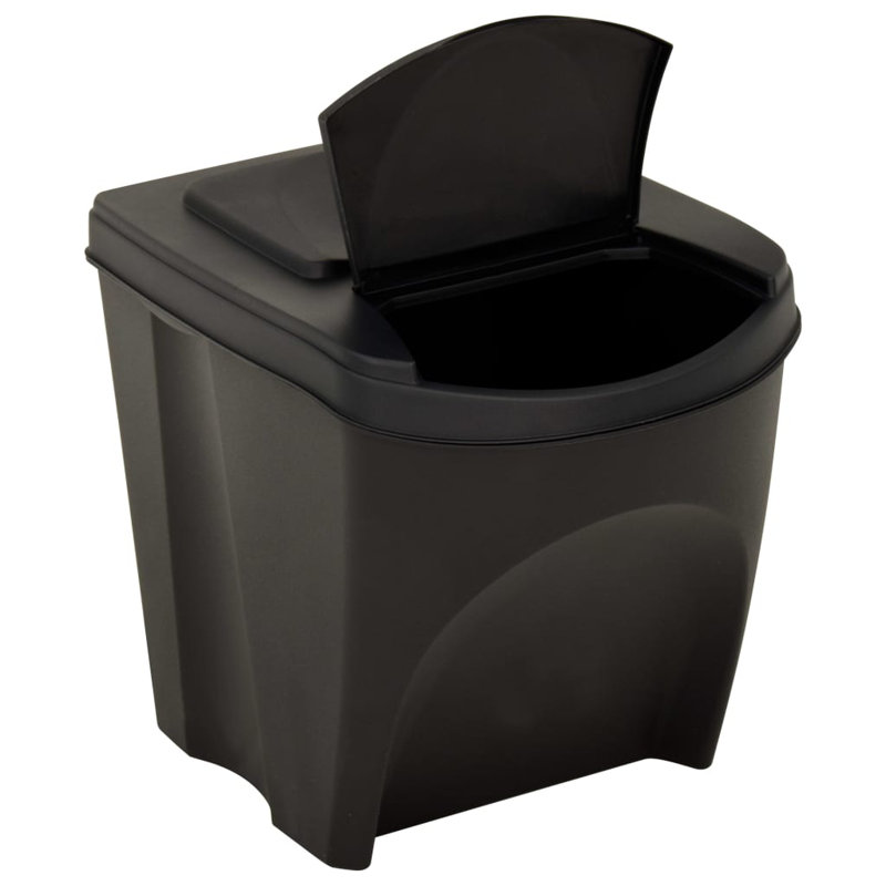 vidaXL Stackable Garbage Bin Boxes Anthracite 26.4 gal Polypropylene