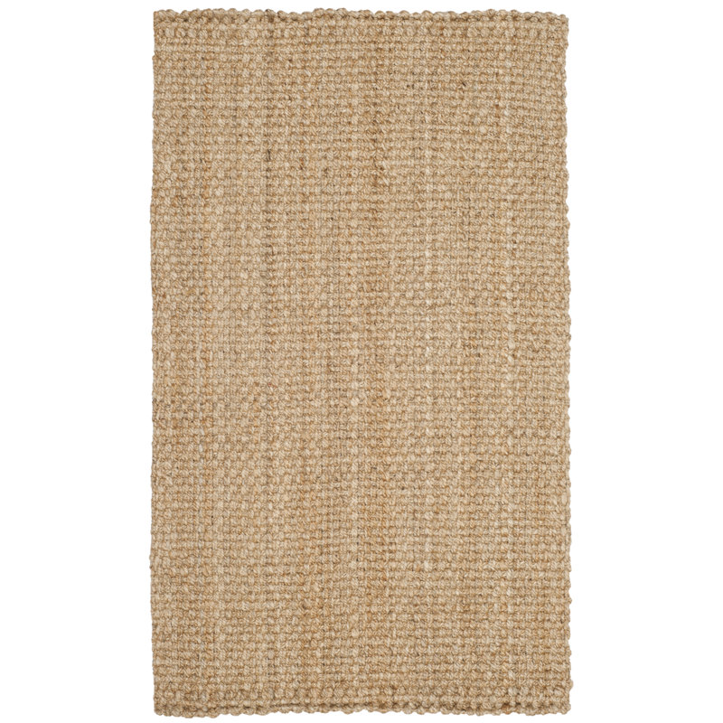 Tapis à motif géométrique en jute naturel touffeté à la main Carolene de Erroll Pollux, Rectangle 2 pi x 3 pi