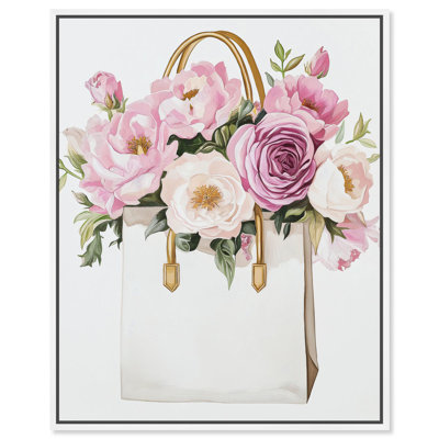 Rosy Handbag Affair Canvas Fashion Wall Art by Art Remedy