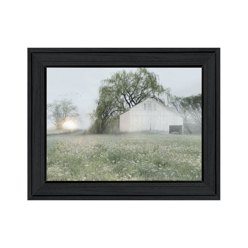 «Green Country Morning» par Lori Deiter - impression d'un seul cadre, L 19 po x H 15 po, Cadre noir