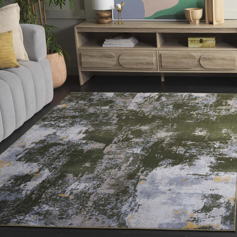 Bayside 128 Performance Machine Washable Abstract Rug, Rectangle 5'3" x 7'6"