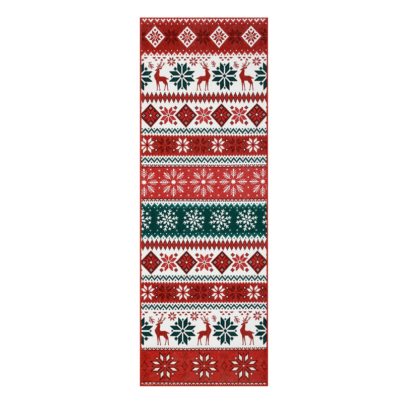Christmas Area Rug for Living Room Machine Washable Winter Rug Snowflake Non-Slip Rug Xmas Holiday Accent Rug for Bathroom Bedroom