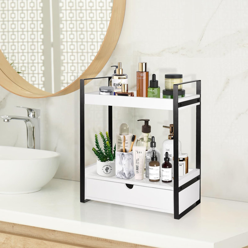 2-Tier Bathroom Organizer, White