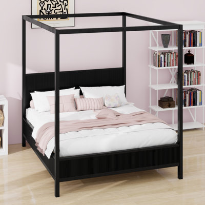 Canopy Bed with  Support Slats, Low Profile Design