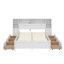 Lit en bois avec rangement, tête de lit allongée, six tiroirs intégrés et port de charge pratique-1657254689