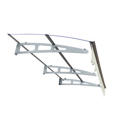 79" Wide X 34" Deep Door Window Awning - Polycarbonate Sheet & Aluminum Alloy Bracket , Protected For Masonry Wall Canopy 79"x34" Brackets Wind Resistance
