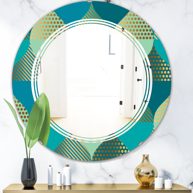 Triple C Luxury Drops I Miroir mural moderne et contemporain sans cadre, 23,6 po x 23,6 po