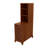 Natural Rubber Wood Corner End Table with 3 Drawers, 2 Open Shelves, and X-Carved Front Panel