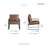 Daquan 24.5'' Modern & Contemporary Accent Chair with Faux Leather Upholstery, Exposed Metal Frame, Loose Back Cushion-2007974500