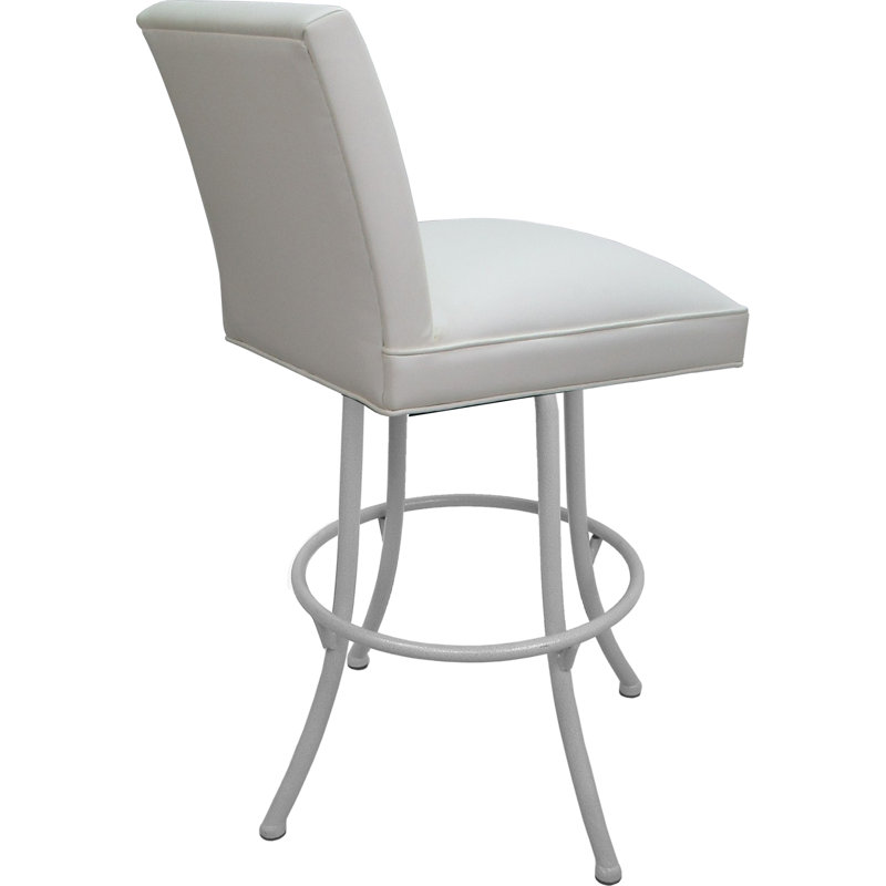 Vinyle, White Seat/White Frame, Bar Stool (34” Seat Height)