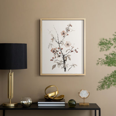 Reproduction florale vintage encadrée CECV III - bois massif