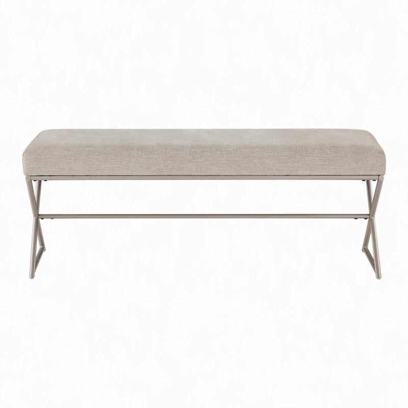 Banquette contemporaine en taupe avec siège en chenille taupe