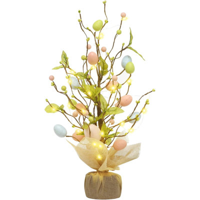 Décoration de Pâques, décoration de table d'œuf de Pâques pré-éclairée avec des ornements délicats, pour la fête de mariage, décoration de printemps et d'été
