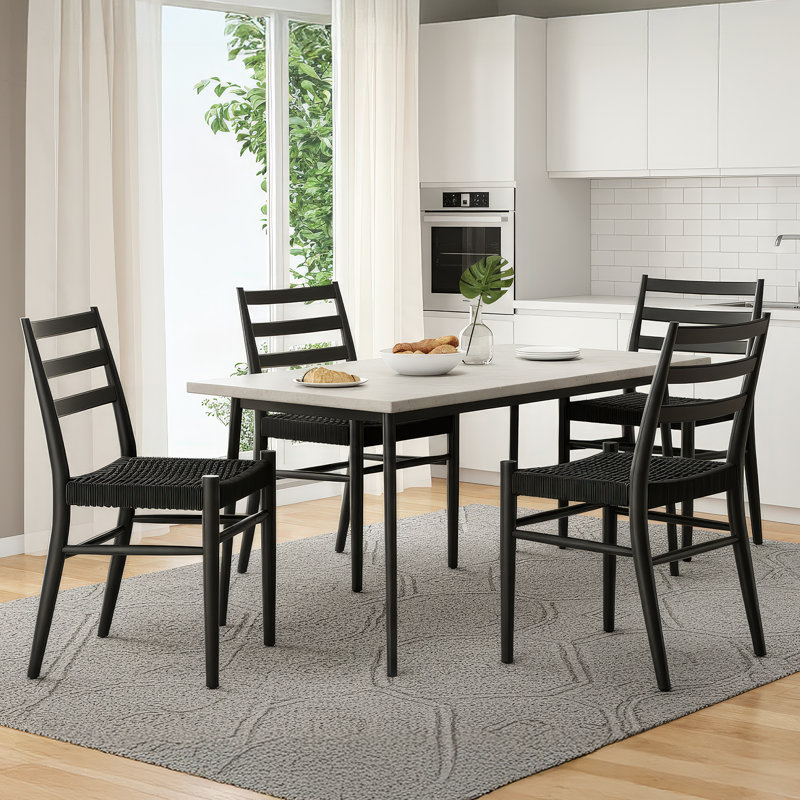 Paper Rope Metal Sidechair, Black