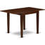 Ensemble de table de salle à manger 5 pièces comprenant une table de cuisine rectangulaire avec Dropleaf et 4 chaises de salle à manger Parsons en tissu Dahlia, acajou-260385938-260167135-260167132