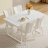 Dining Table Set With 4 Armless Chairs.The Backrest Of The Dining Chair Is Designed With Multiple Vertical Stripes.
