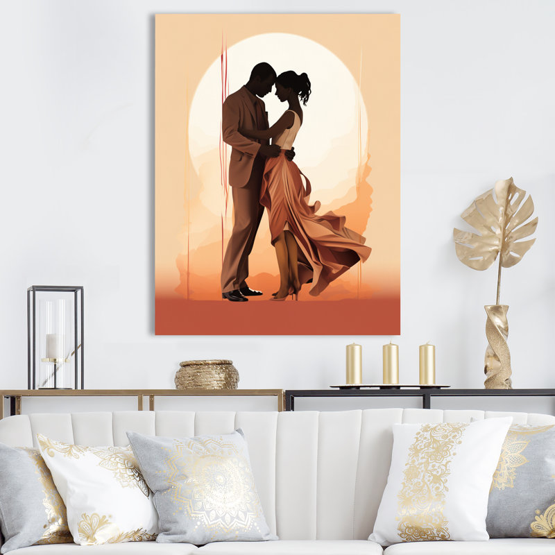 Peach Dance Quiet Ensemble I - Impressions sur toile, H 32 po x l 16 po x P 1 po, Toile tendue