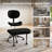 Teddy Fabric Ergonomic Office Chair With Back Support And Wheels Cross-Legged ADHD Adjustable Office Chair-108093195