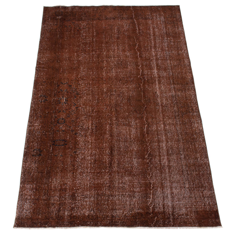 Tapis unique en laine noué à la main brun foncé / gris nouvel âge 4 pi 9 po x 8 pi 3 po Mckissick